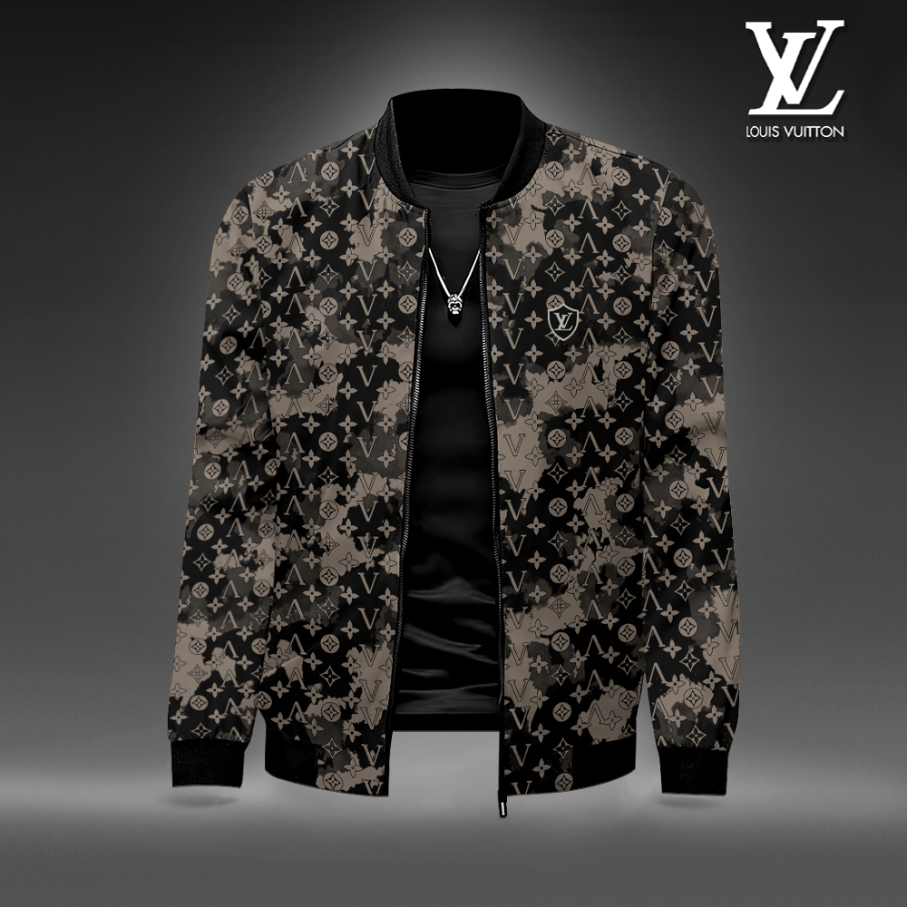 Louis Vuitton LV Logo Brown Luxury Brand Premium Varsity Jacket Special Style Collection Fashion Outfits