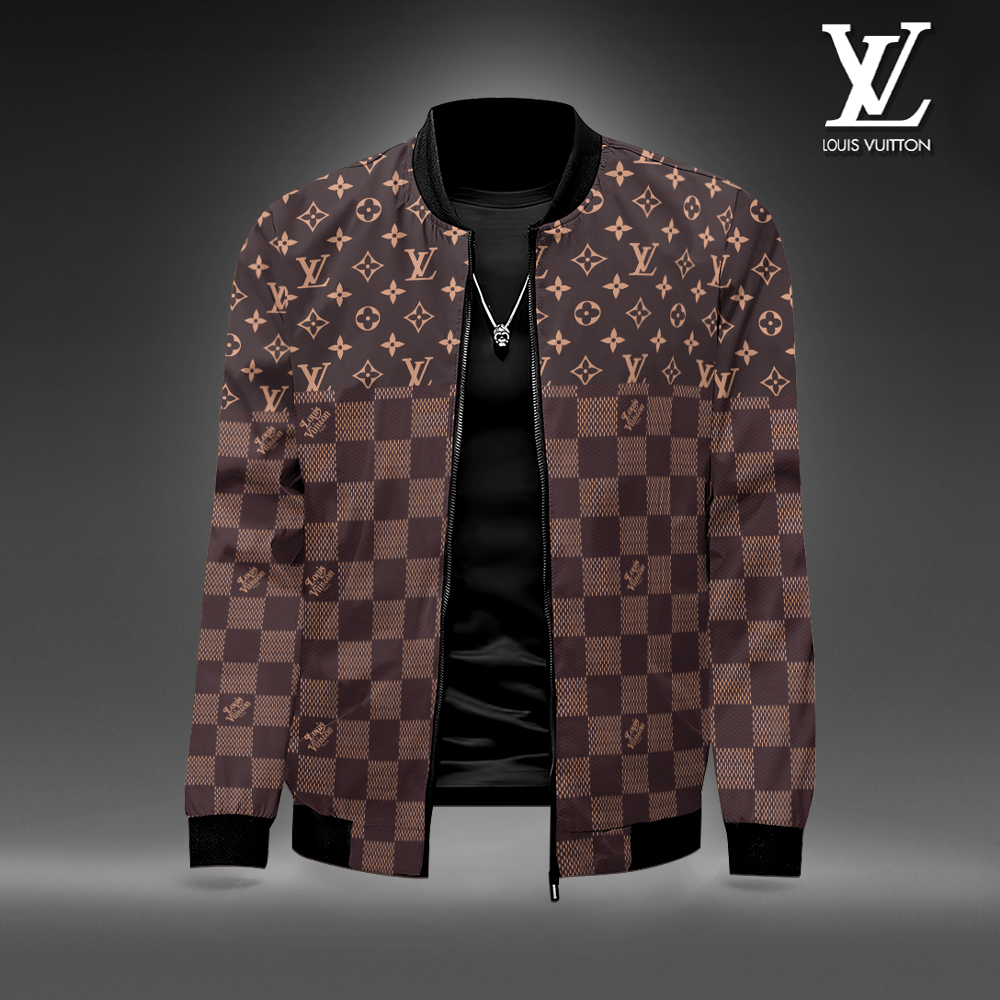 Louis Vuitton Logo Luxury Brand Premium Varsity Jacket Special Style Collection Fashion Outfits