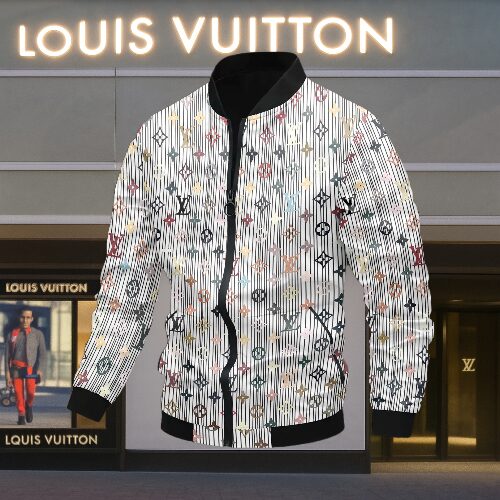Louis Vuitton LV Stripe Colorful Luxury Brand Premium Varsity Jacket Fashion Style Collection Special Outfits