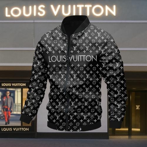 Louis Vuitton Black Luxury Brand Varsity Jacket Premium Fashion Style Collection Special Outfits