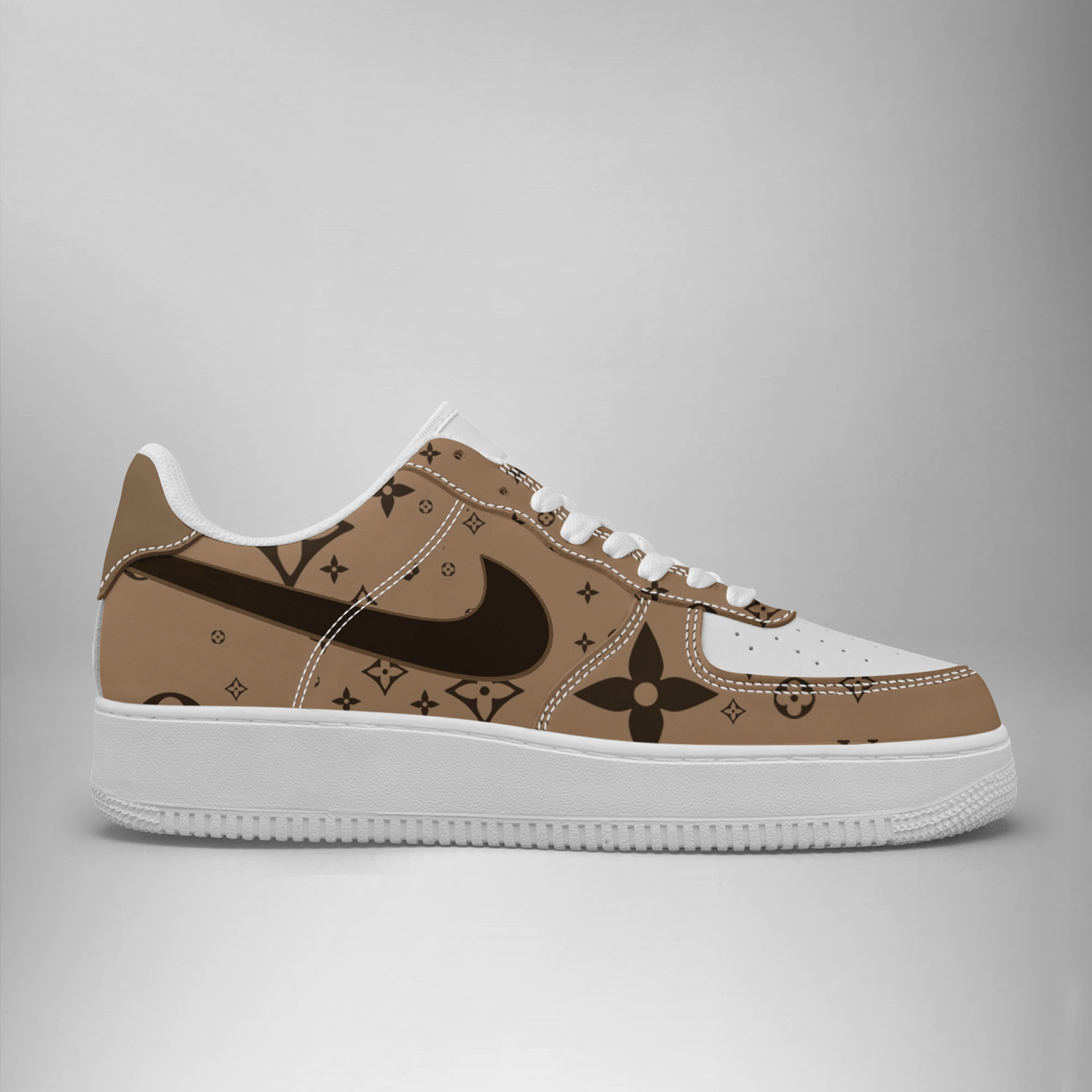 Louis Vuitton Nike Brown Limited Luxury Brand Air Force 1 Sneakers Premium Shoes Fashion Style Collection For Men Women