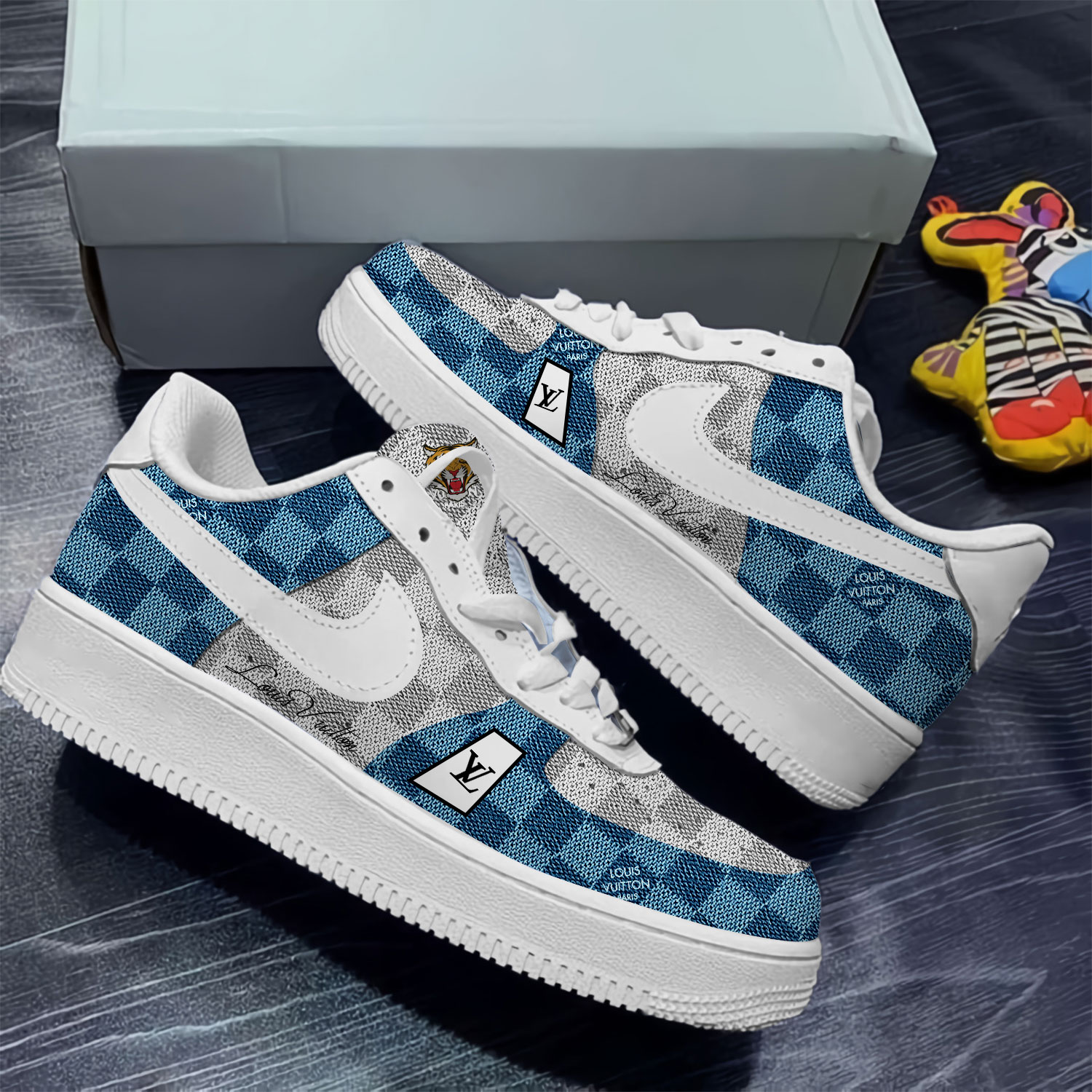 Louis Vuitton Nike Tiger Luxury Brand Air Force 1 Sneakers Premium Shoes Fashion Style Limited Collection For Men Women