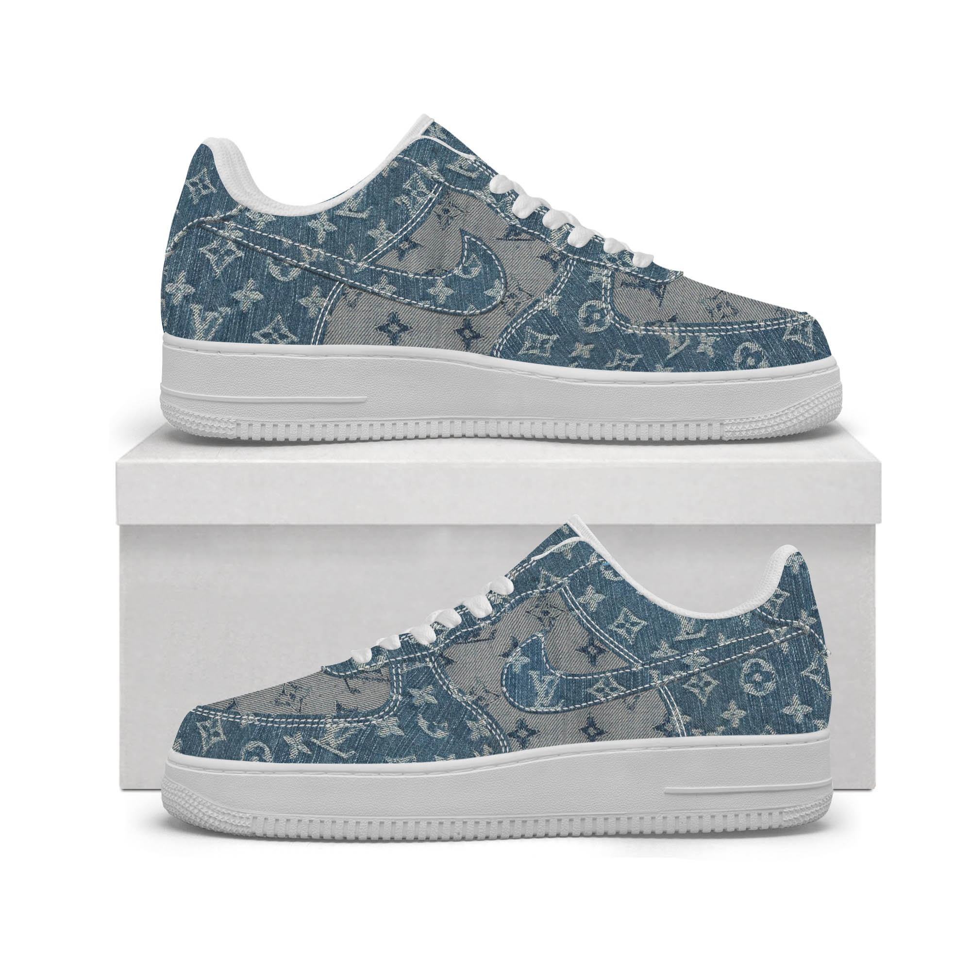 Louis Vuitton Nike Logo Luxury Brand Air Force 1 Sneakers Premium Style Shoes Limited Fashion Collection For Men Women