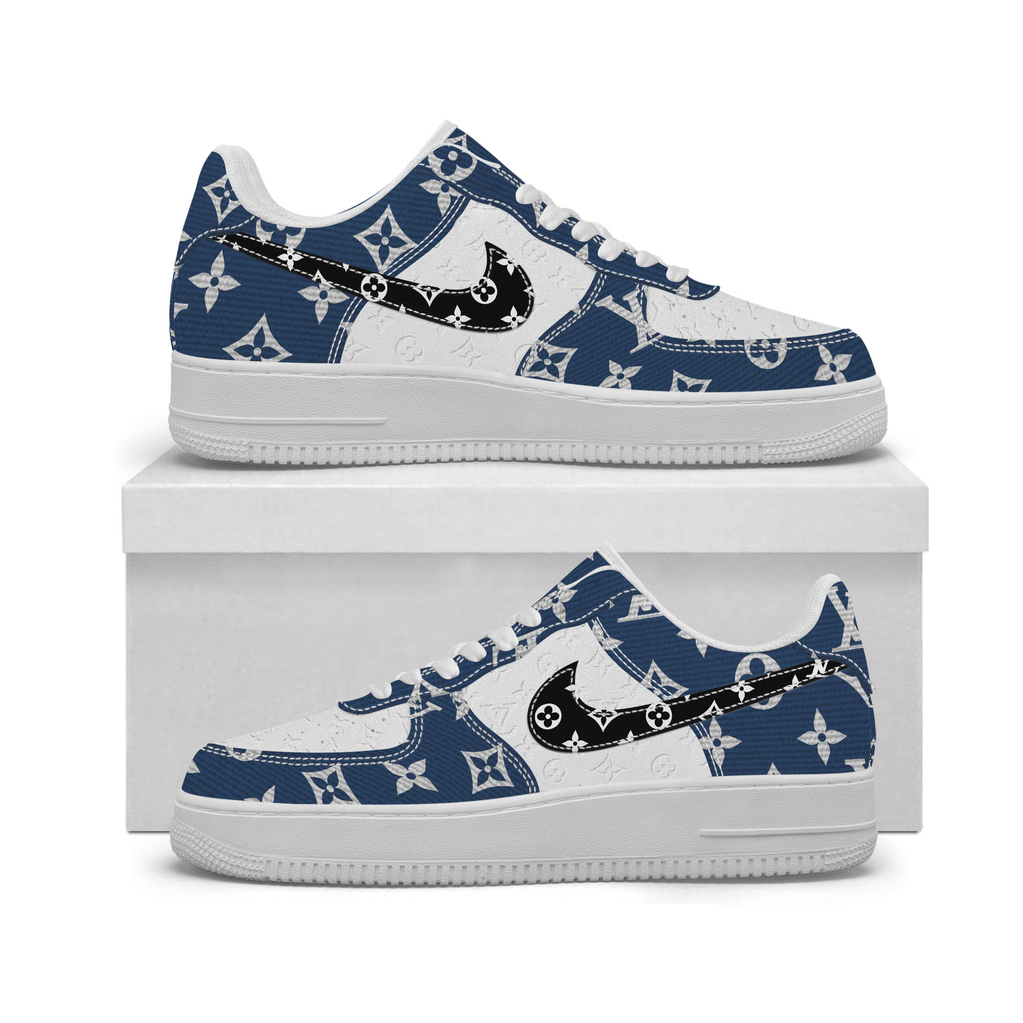 Louis Vuitton LV Nike Logo Luxury Brand Air Force 1 Sneakers Premium Style Shoes Limited Fashion Collection For Men Women