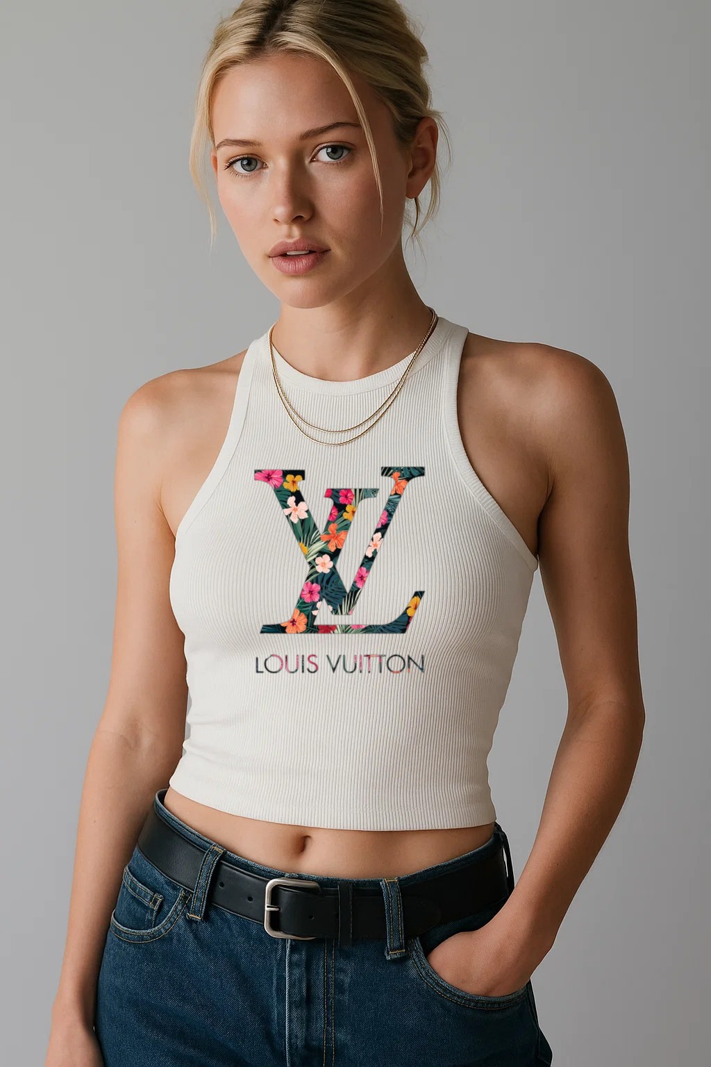 Louis Vuitton LV Flowers Luxury Brand Premium Women's Tank Tops Special Fashion Collection Outfit For Women