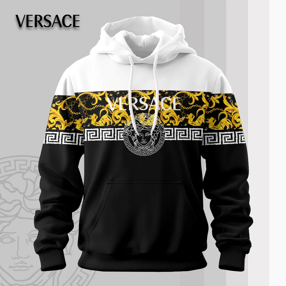 Versace Medusa Pattern Luxury Brand Premium Unisex Hoodie Special Fashion Collection Style Outfit For Men Women