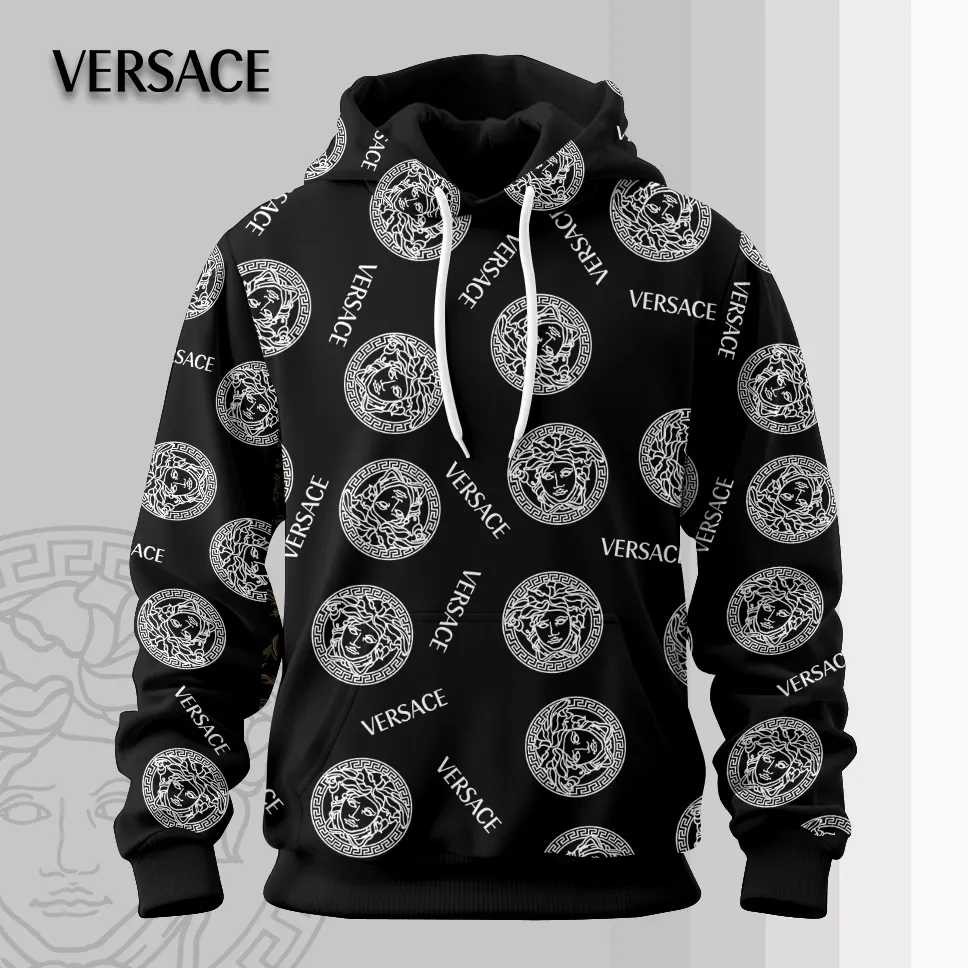 Versace Medusa Black Luxury Brand Premium Unisex Hoodie Special Fashion Collection Style Outfit For Men Women