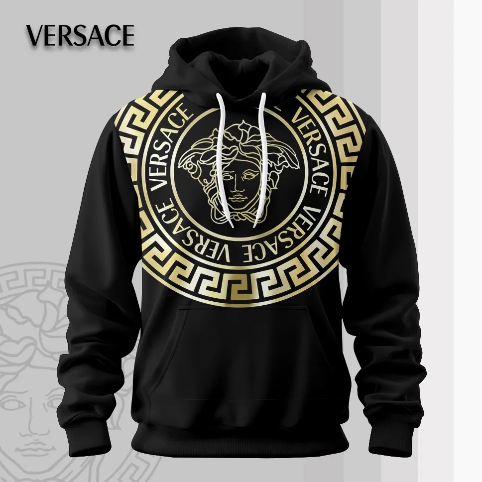 Versace Medusa Black Luxury Brand Premium Unisex Hoodie Fashion Collection Style Outfit For Men Women