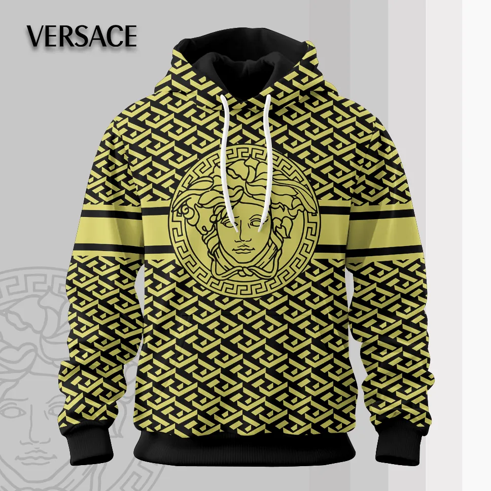 Versace Medusa Yellow Luxury Brand Premium Unisex Hoodie Special Collection Fashion Outfit For Men Women