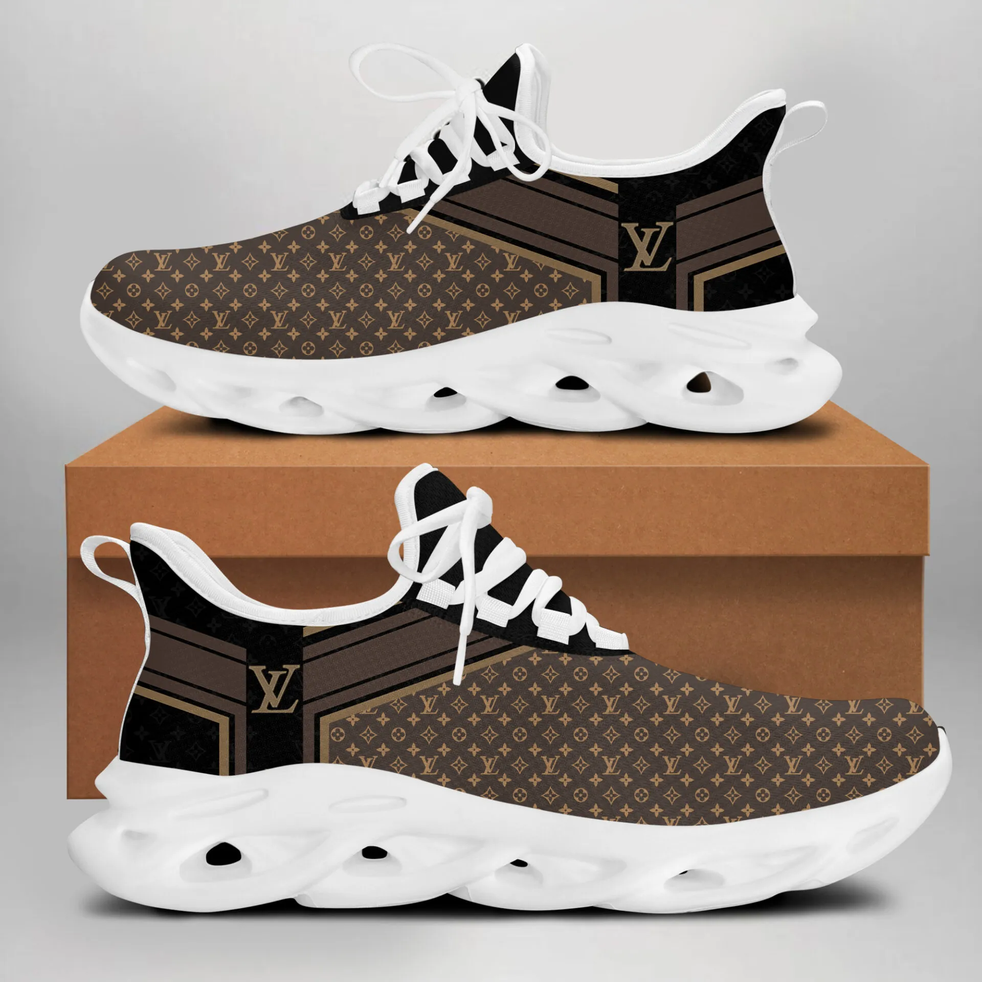 Louis Vuitton Black Brown Luxury Brand Premium LV Max Soul Shoes Fashion Style Limited Collection For Men Women