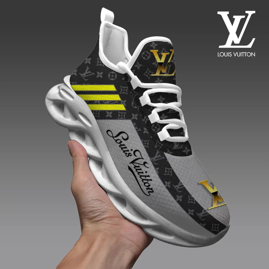 Louis Vuitton Logo Grey Pattern Luxury Brand Premium LV Max Soul Shoes Fashion Style Limited Collection For Men Women