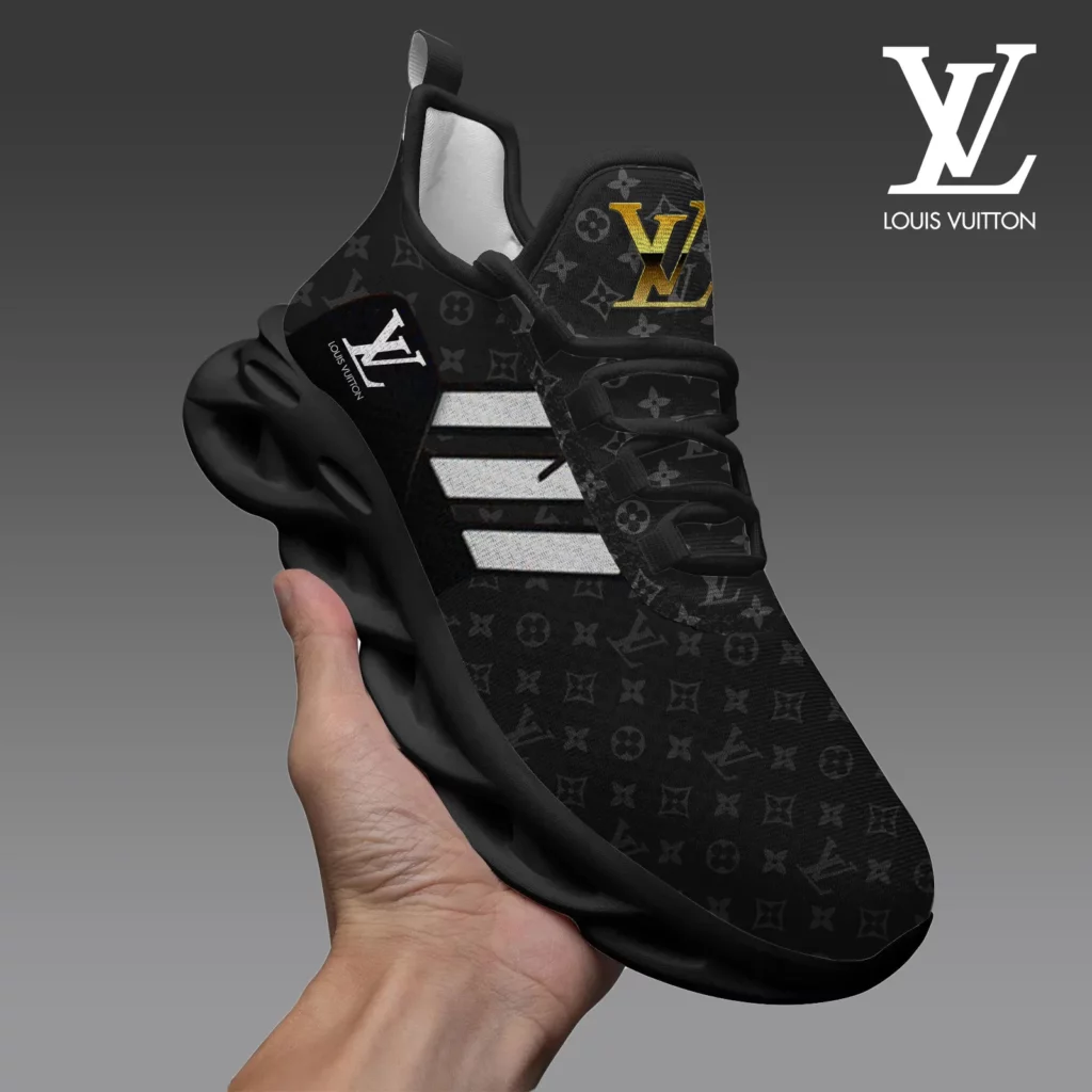 Louis Vuitton Logo Black Pattern Luxury Brand Premium LV Max Soul Shoes Fashion Style Limited Collection For Men Women
