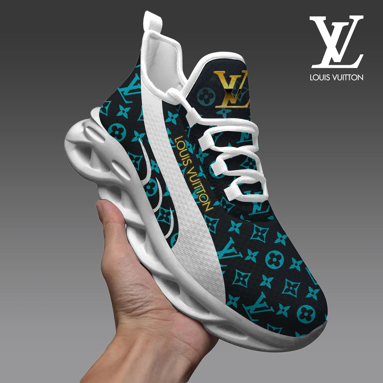 Louis Vuitton Cyan Logo Luxury Brand Premium Max Soul Shoes Fashion Style Collection For Men Women