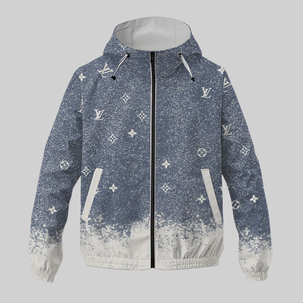Louis Vuitton LV Logo Pattern Luxury Brand Premium Windbreaker Jacket Fashion Style Special Collection Outfits For Men Women