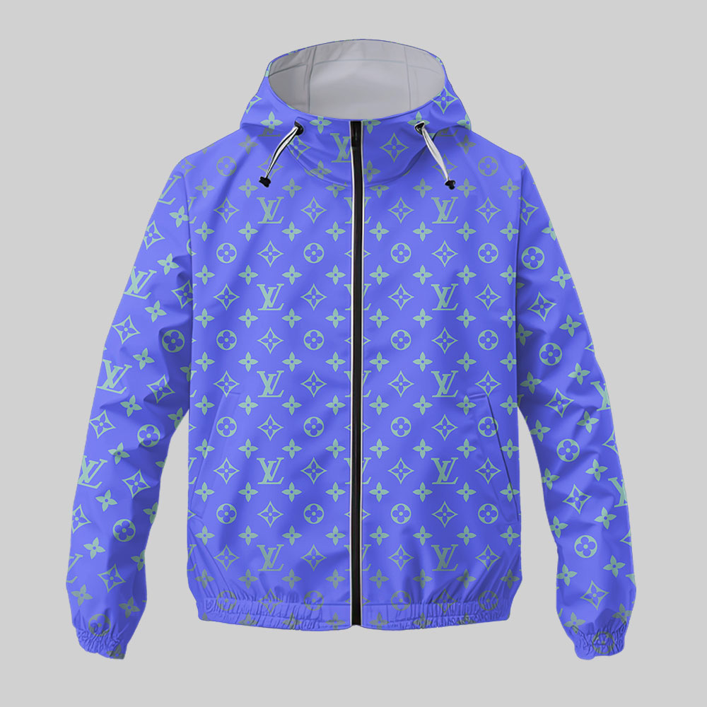 Louis Vuitton LV Purple Luxury Brand Premium Windbreaker Jacket Fashion Style Special Collection Outfits For Men Women