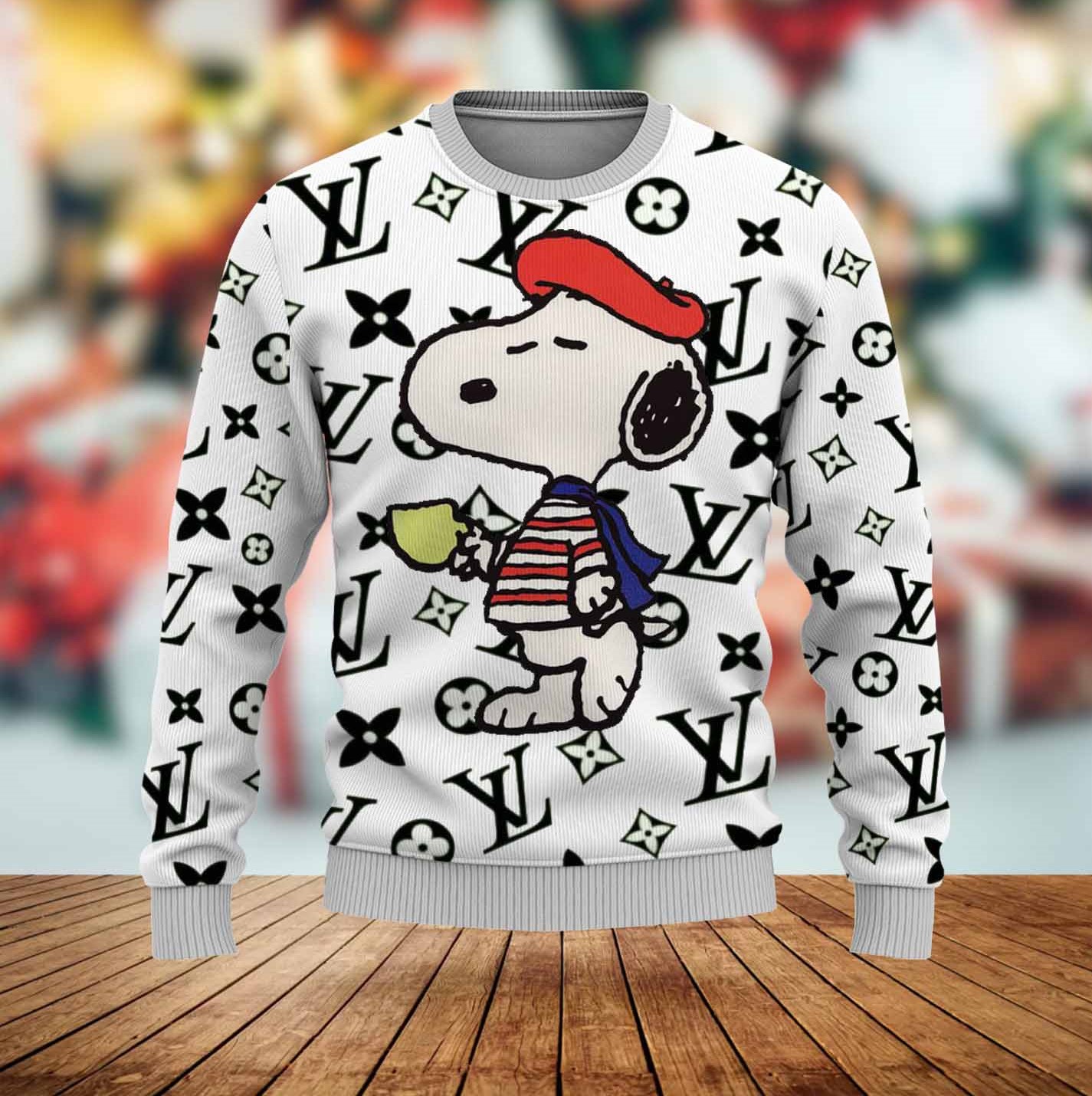 Louis Vuitton LV Snoopy White Luxury Brand Premium Sweatshirt Sweater Fashion Style Special Outfit For Men Women