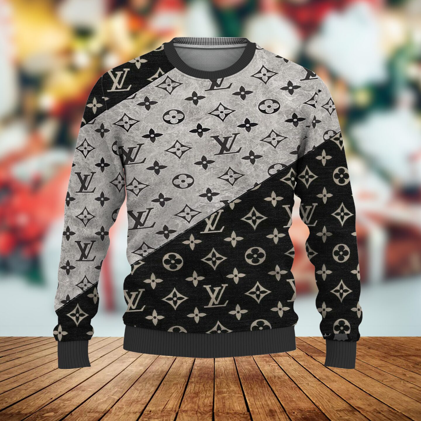 Louis Vuitton LV Black Grey Luxury Brand Premium Sweatshirt Sweater Fashion Style Special Outfit For Men Women
