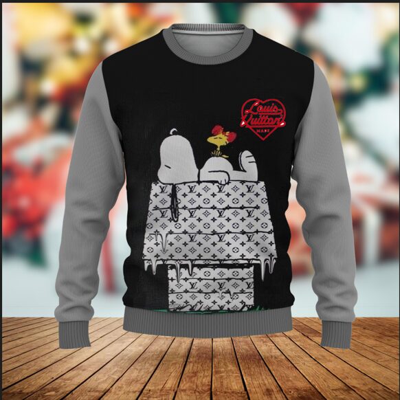 Louis Vuitton LV Snoopy Grey Luxury Brand Premium Sweatshirt Sweater Fashion Style Special Outfit For Men Women