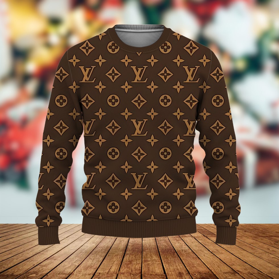 Louis Vuitton LV Brown Luxury Brand Premium Sweatshirt Sweater Fashion Style Special Outfit For Men Women