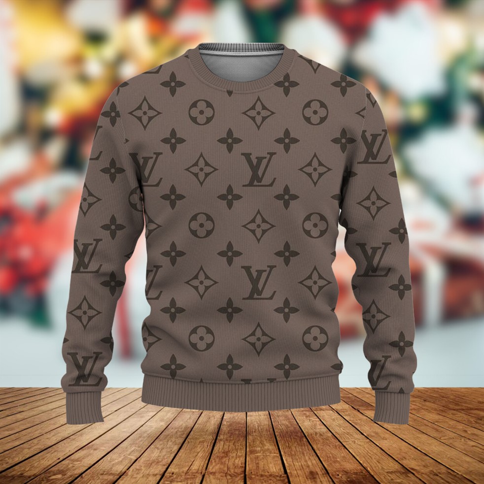 Louis Vuitton LV Logo Brown Luxury Brand Premium Sweatshirt Sweater Fashion Style Special Outfit For Men Women
