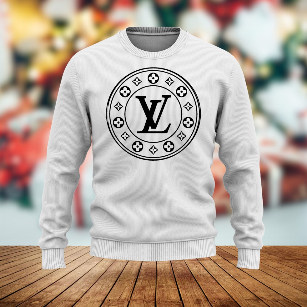 Louis Vuitton LV Black Logo White Luxury Brand Premium Sweatshirt Sweater Fashion Style Special Collection Outfit For Men Women