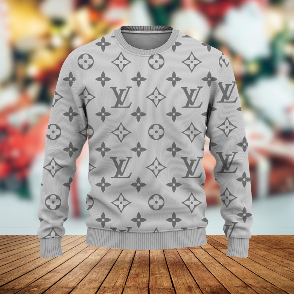 Louis Vuitton LV Paris Grey Luxury Brand Premium Sweatshirt Sweater Fashion Style Special Collection Outfit For Men Women