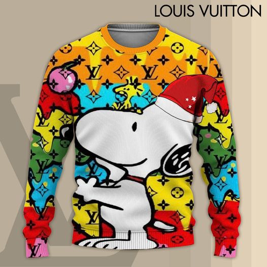 Louis Vuitton LV Snoopy Colorful Luxury Brand Premium Sweatshirt Sweater Fashion Style Special Collection Outfits For Men Women