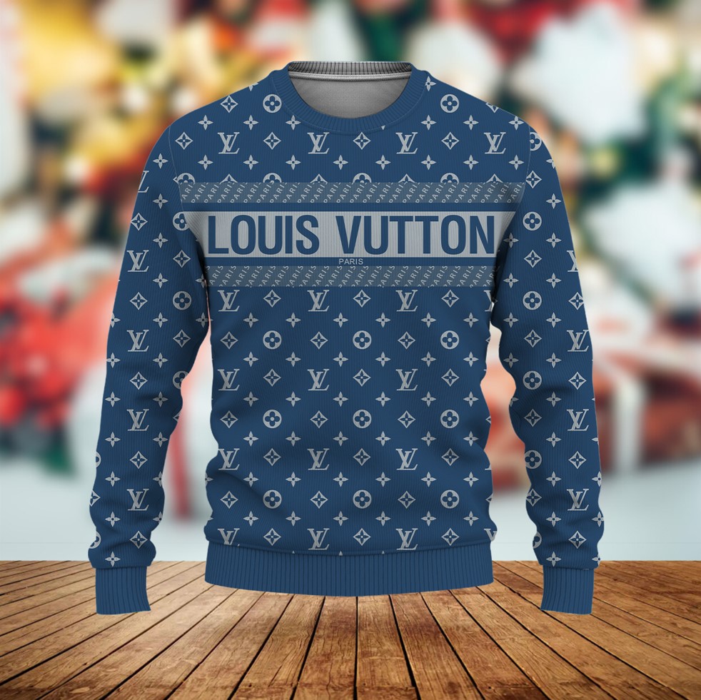 Louis Vuitton LV Paris Blue Luxury Brand Premium Sweatshirt Sweater Fashion Style Special Collection Outfits For Men Women
