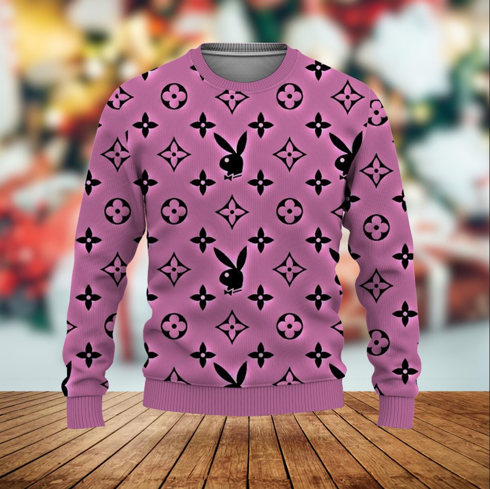 Louis Vuitton LV Playboy Pink Luxury Brand Premium Sweatshirt Sweater Fashion Style Special Collection Outfits For Men Women