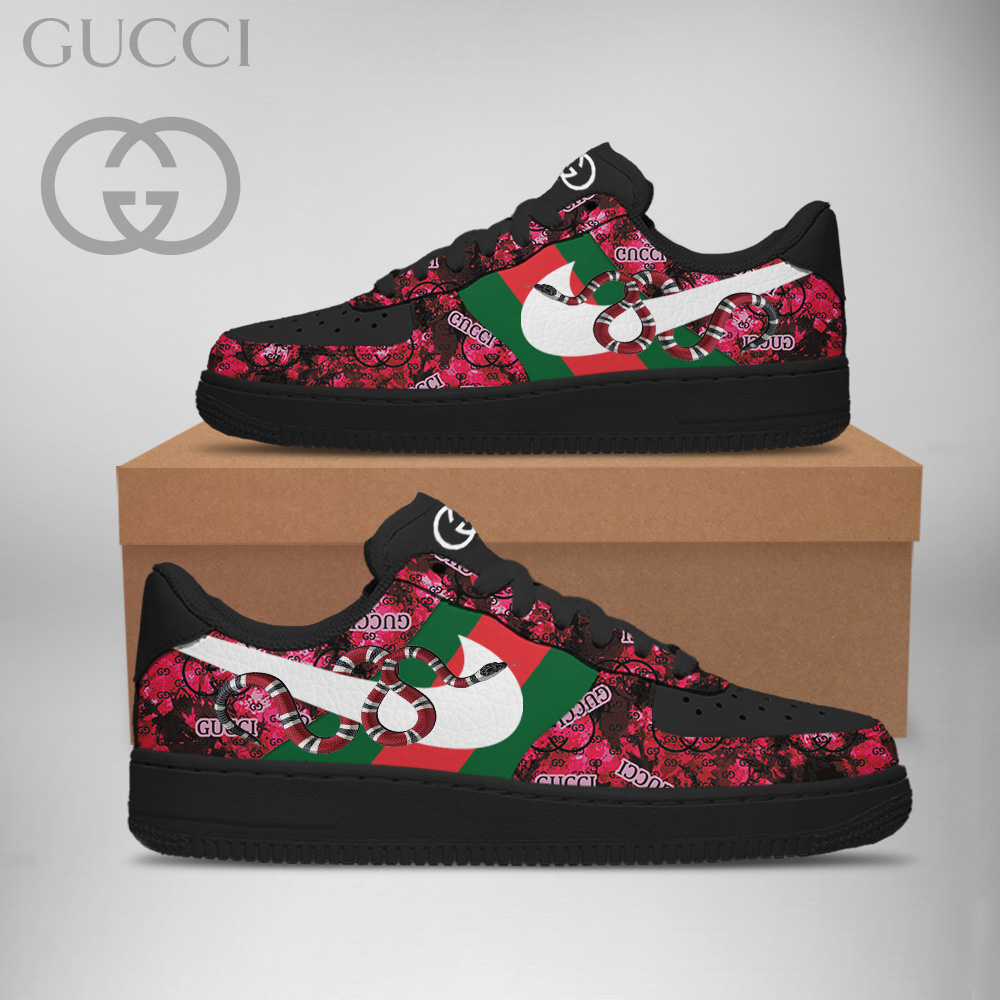 Gucci GC Nike Snake Colorful Red Luxury Brand Premium Air Force 1 Sneakers Fashion Shoes Collection For Men Women