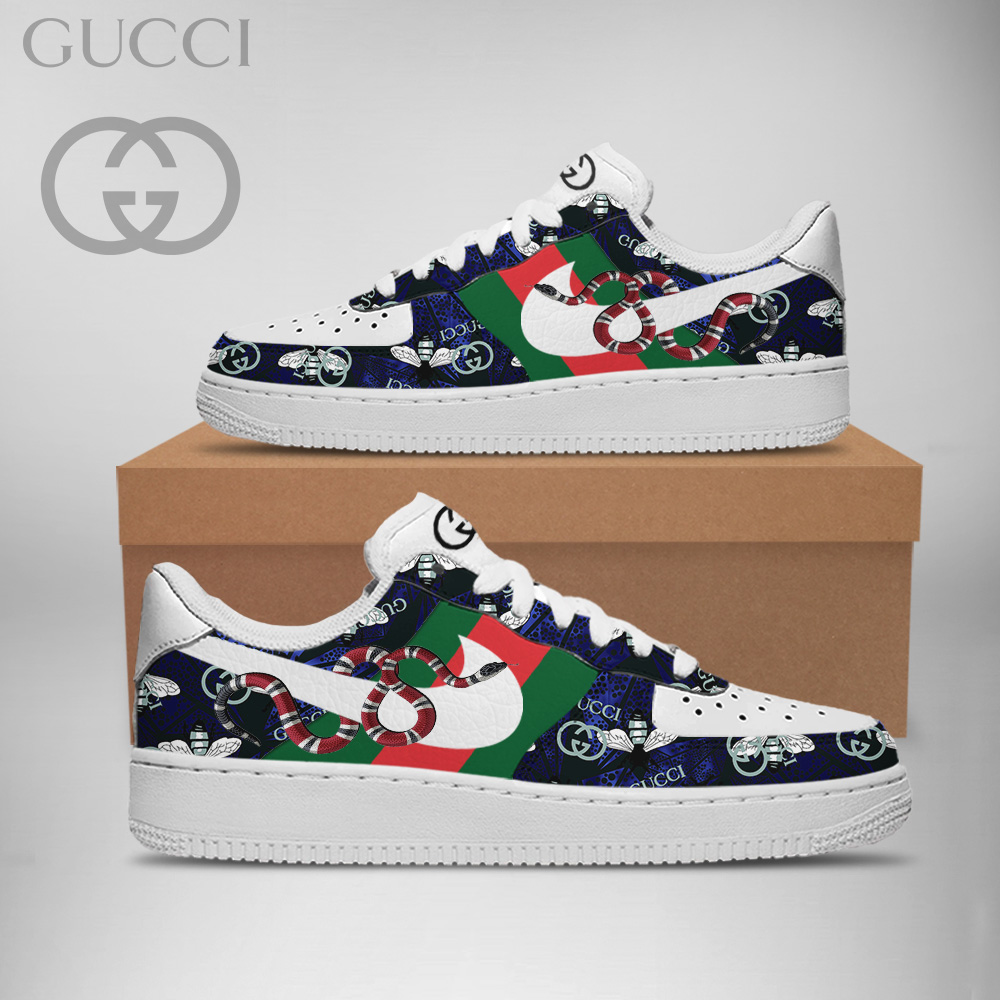 Gucci Nike Pattern Snake Bee Luxury Brand Premium Air Force 1 Sneakers Fashion Shoes Collection For Men Women