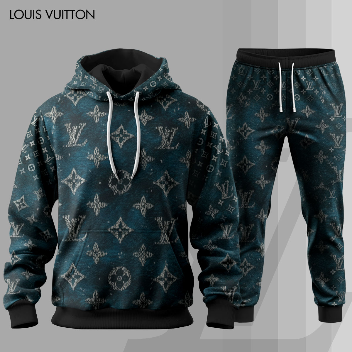 Louis Vuitton LV Luxury Brand Premium Unisex Hoodie Long Pants Set Fashion Style Clothing Special Outfit For Men Women 