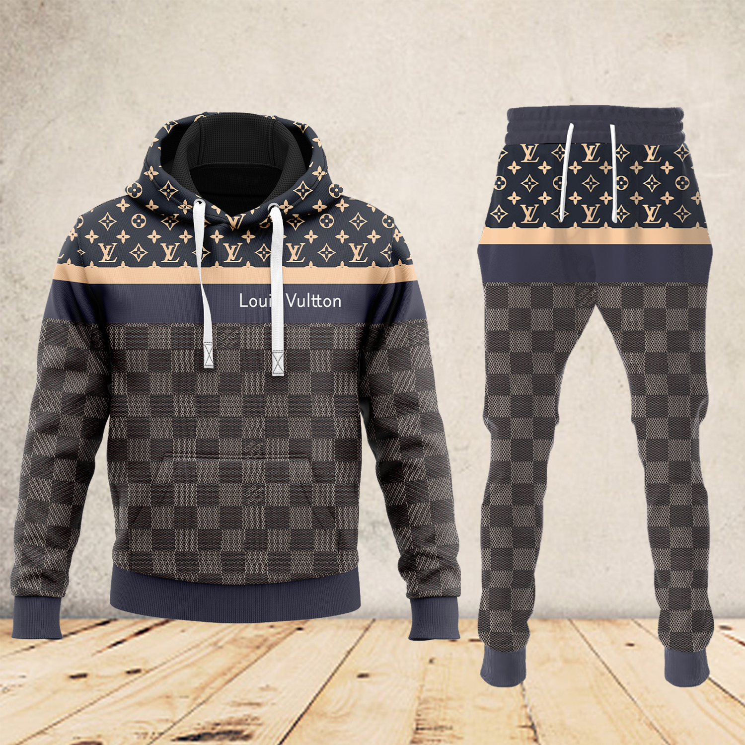 Louis Vuitton LV Luxury Brand Premium Unisex Hoodie Long Pants Set Fashion Outfit Special Clothing For Men Women