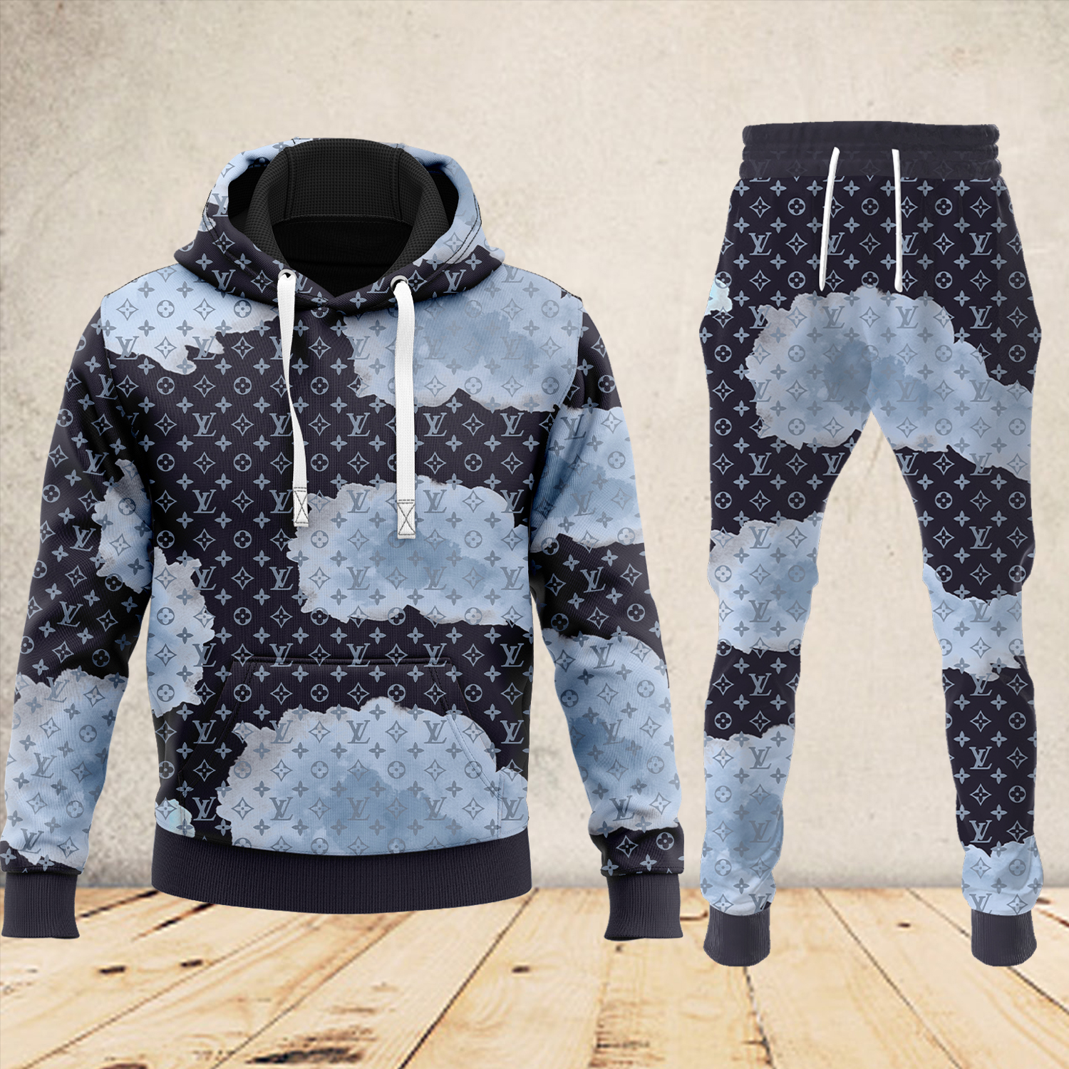 Louis Vuitton LV Limited Luxury Brand Premium Unisex Hoodie Long Pants Set Fashion Outfit Special Clothing For Men Women