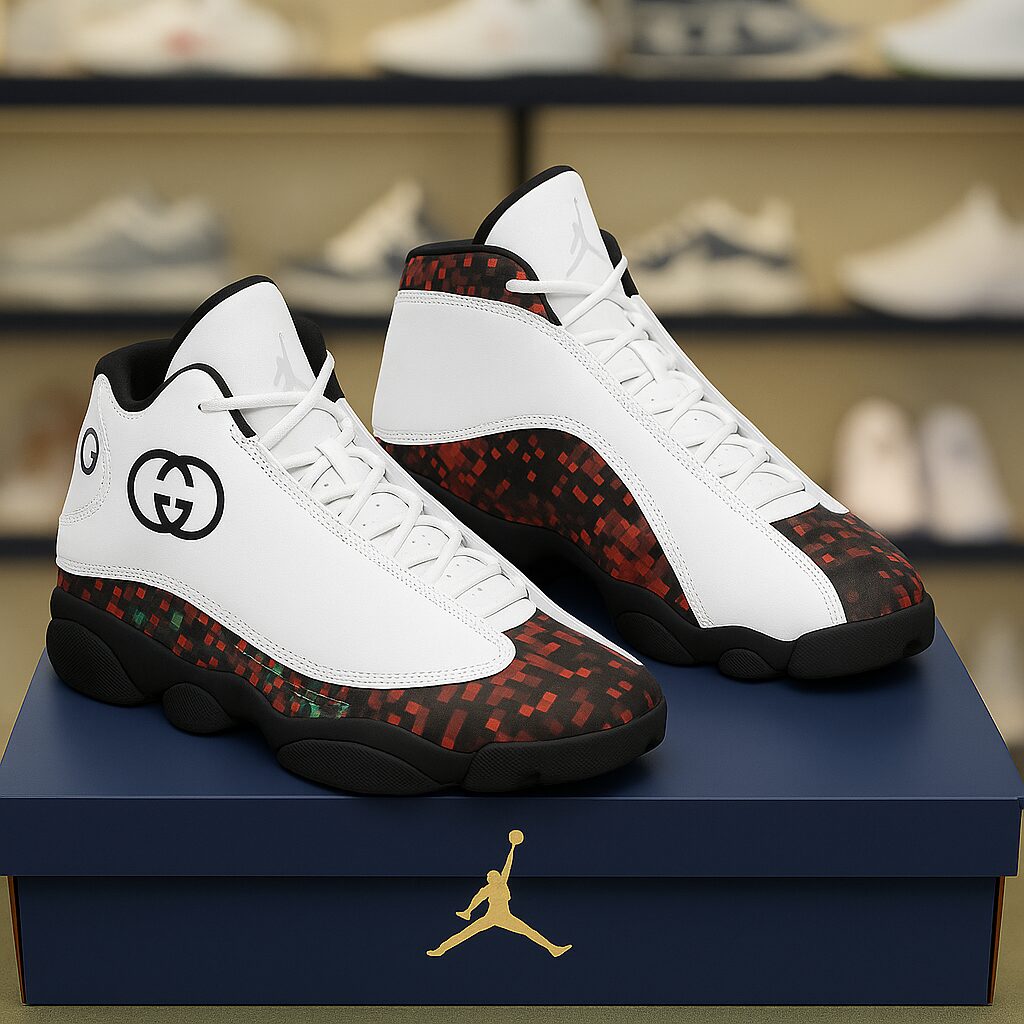 Gucci GC Logo Pattern Luxury Brand Premium Air Jordan 13 Sneakers Fashion Style Shoes Special Collection Gifts For Men Women