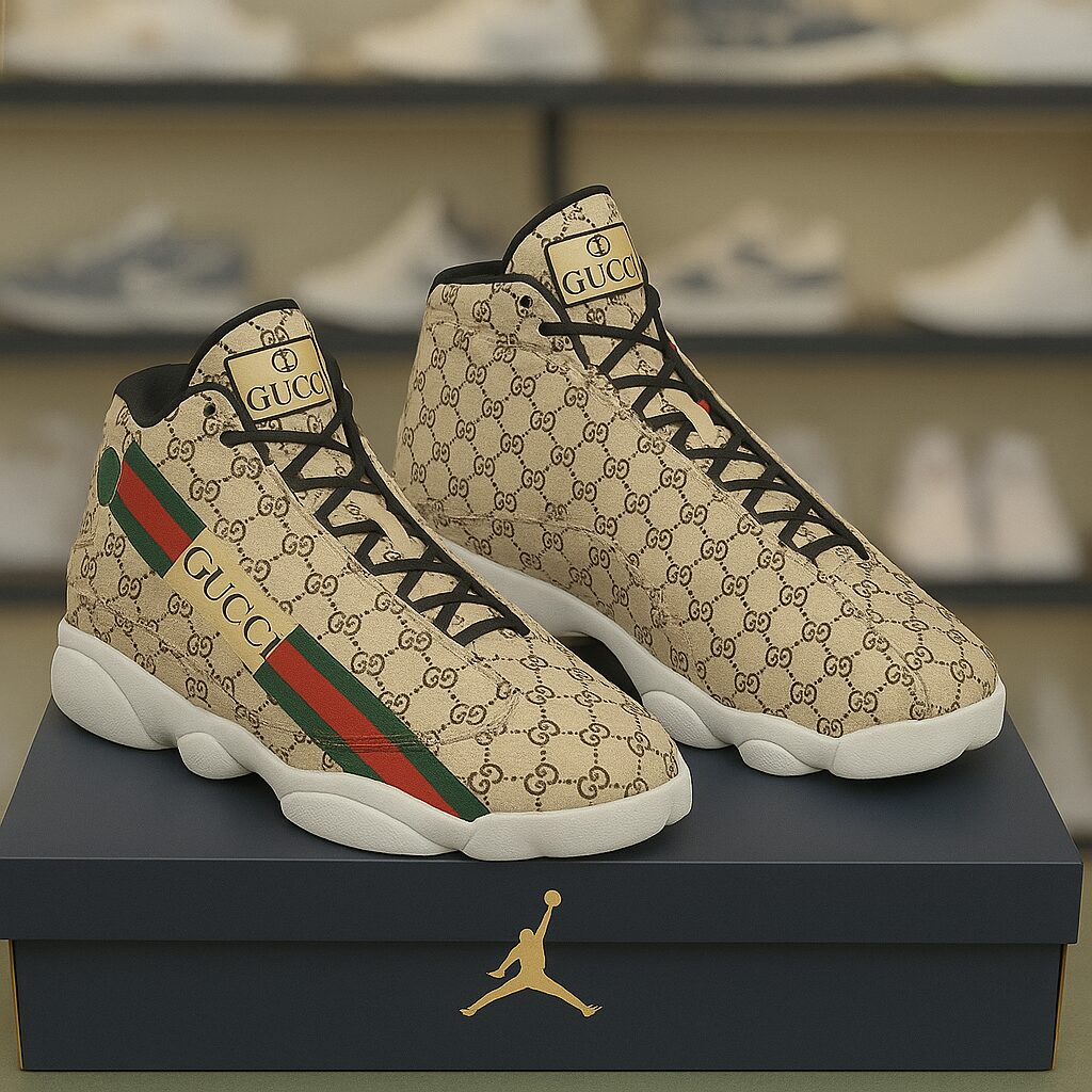 Gucci GC Beige Luxury Brand Premium Air Jordan 13 Sneakers Fashion Style Shoes Special Collection Gifts For Men Women