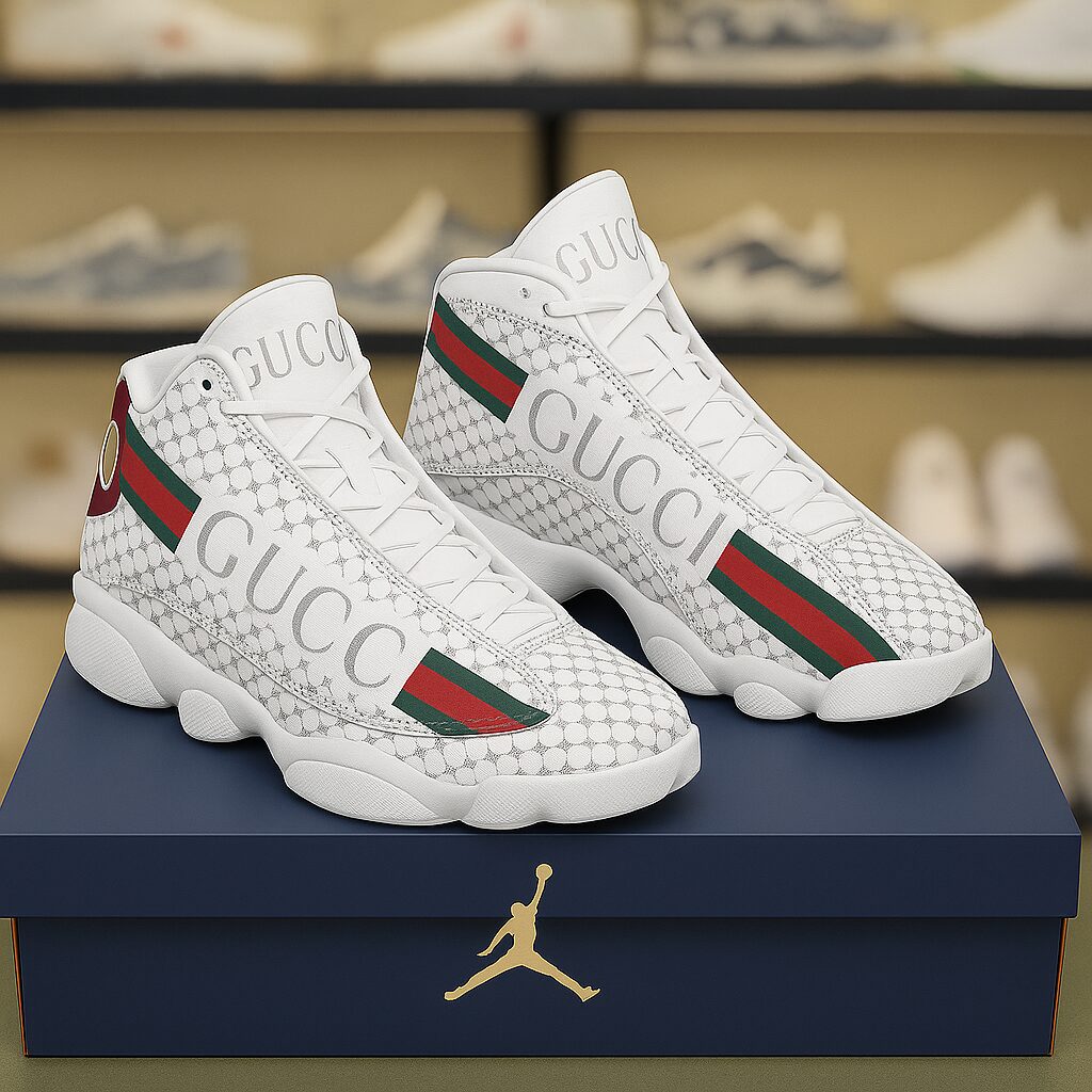 Gucci GC White Luxury Brand Premium Air Jordan 13 Sneakers Fashion Shoes Special Collection Gifts For Men Women