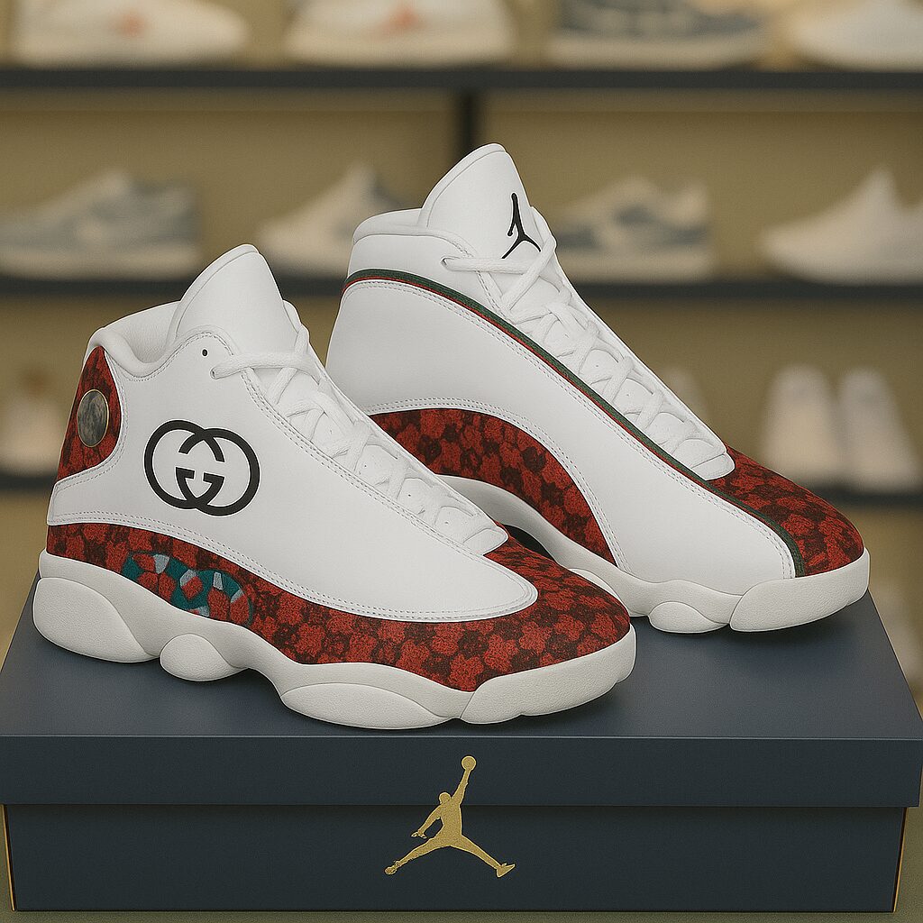 Gucci GC Snake Red White Luxury Brand Premium Air Jordan 13 Sneakers Fashion Shoes Special Collection Gifts For Men Women