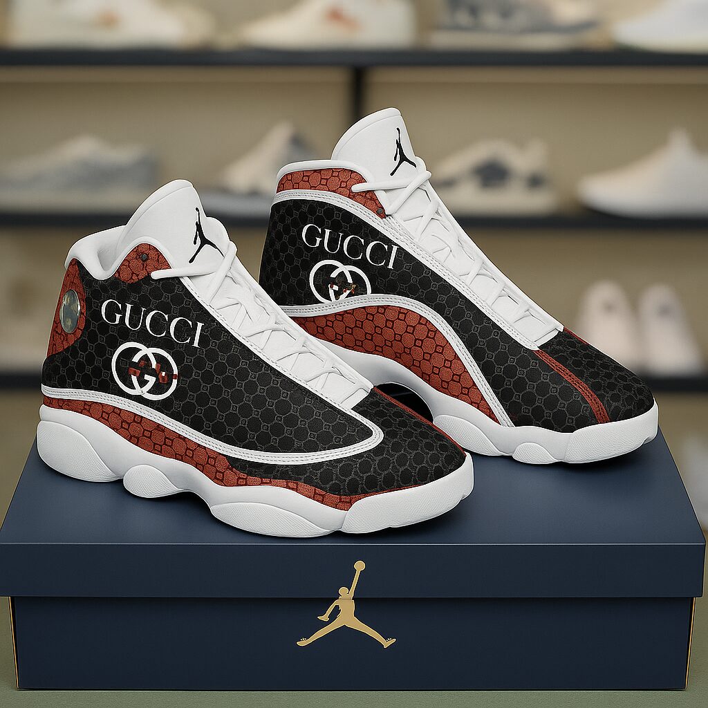 Gucci Logo Luxury Brand Premium Air Jordan 13 Sneakers Fashion Shoes Special Collection Gifts For Men Women