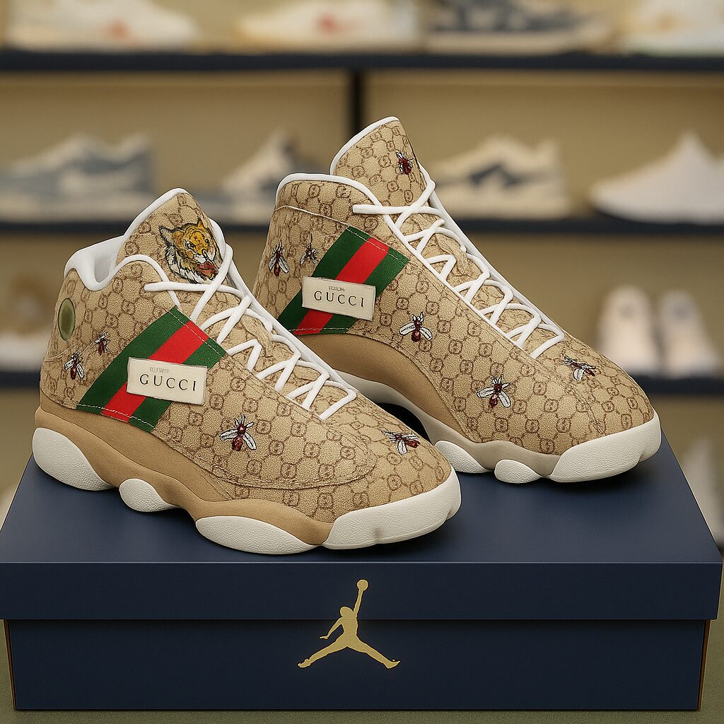 Gucci GC Bee Brown Luxury Brand Premium Air Jordan 13 Sneakers Fashion Shoes Special Style Gifts For Men Women