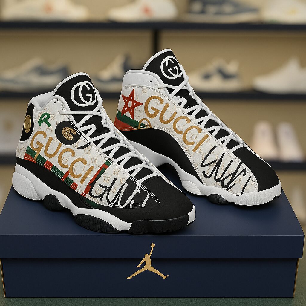 Gucci Pattern Luxury Brand Premium Air Jordan 13 Sneakers Fashion Shoes Special Style Gifts For Men Women
