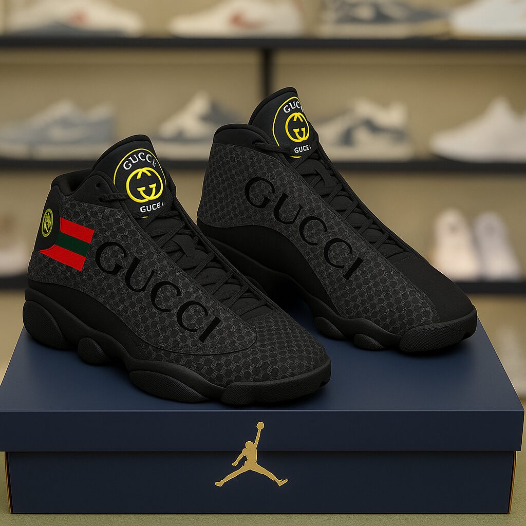 Gucci Stripe Black Luxury Brand Premium Air Jordan 13 Sneakers Fashion Shoes Special Style Gifts For Men Women