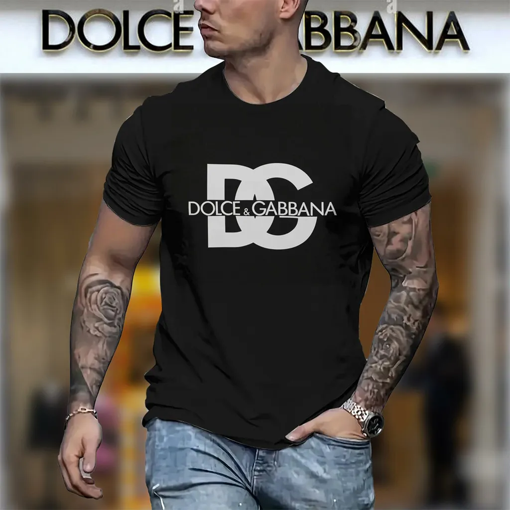 Dolce & Gabbana D&G Pattern Black Luxury Brand Premium Unisex T-Shirt Fashion Style Outfit For Men Women