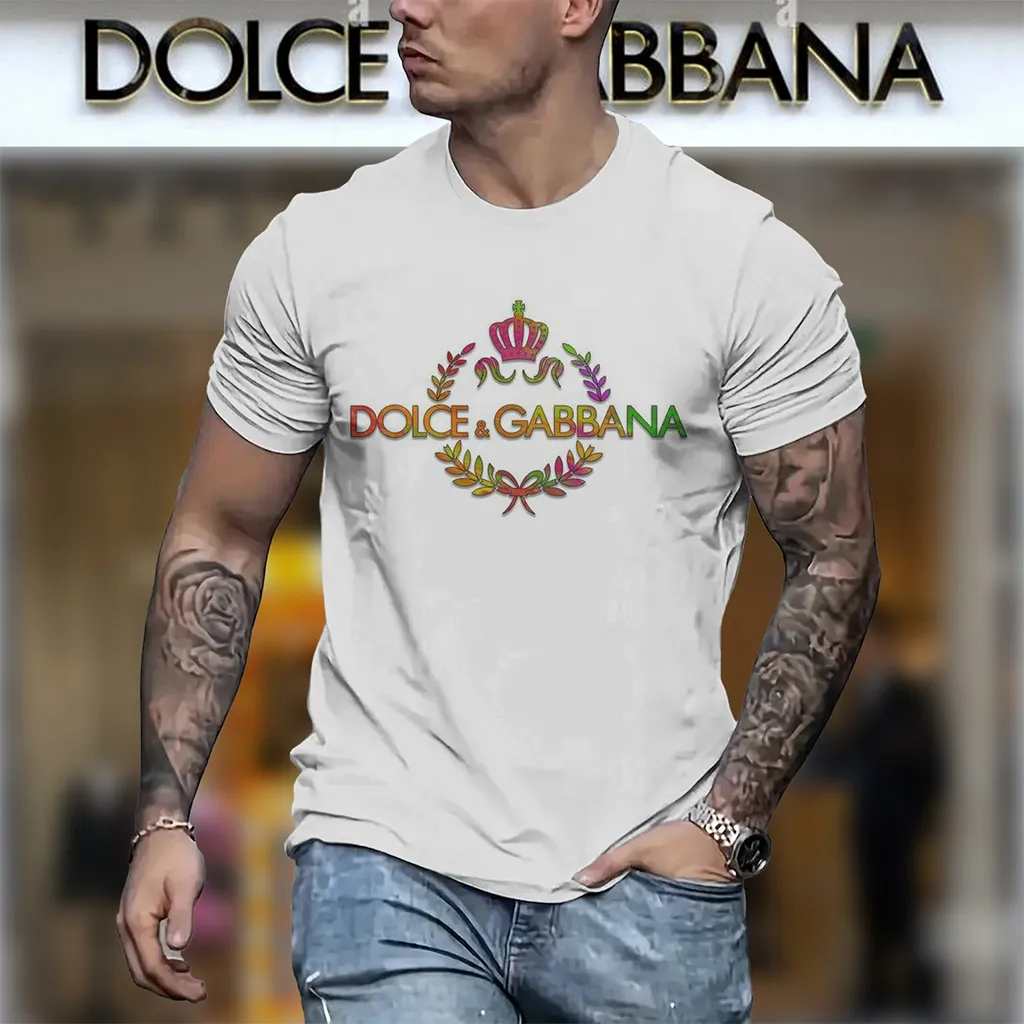 Dolce & Gabbana D&G Logo White Luxury Brand Premium Unisex T-Shirt Fashion Style Outfit For Men Women