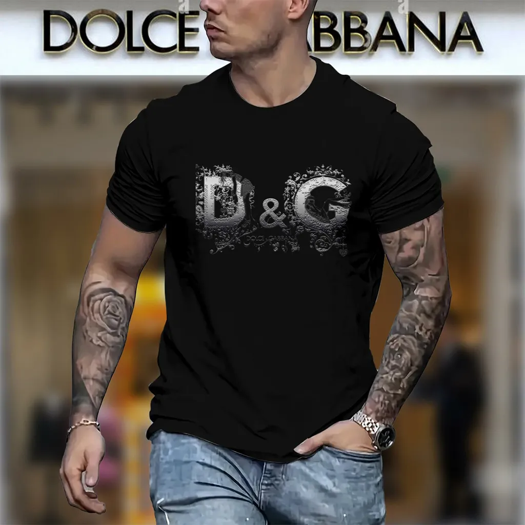 Dolce & Gabbana D&G Logo Black Luxury Brand Premium Unisex T-Shirt Fashion Style Outfit For Men Women