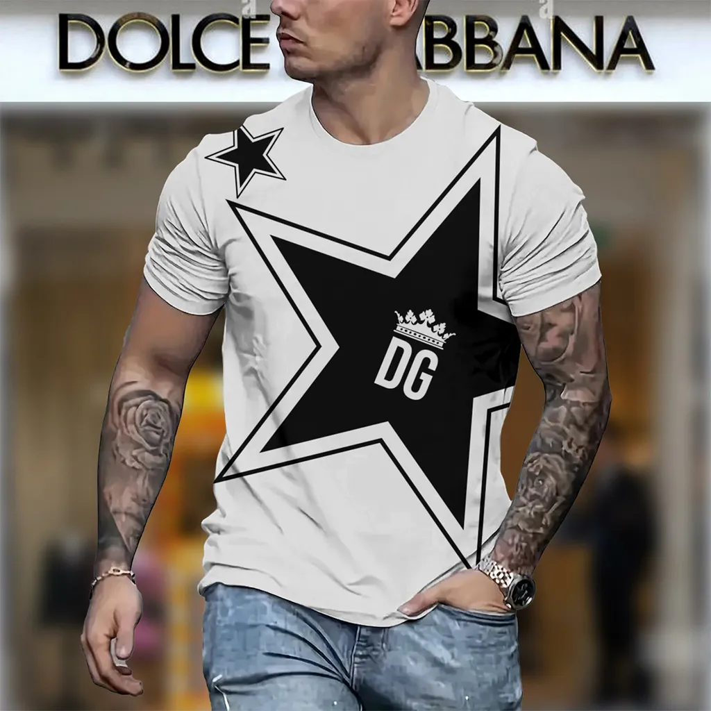 Dolce & Gabbana D&G Logo Black White Luxury Brand Premium Unisex T-Shirt Fashion Style Outfit For Men Women