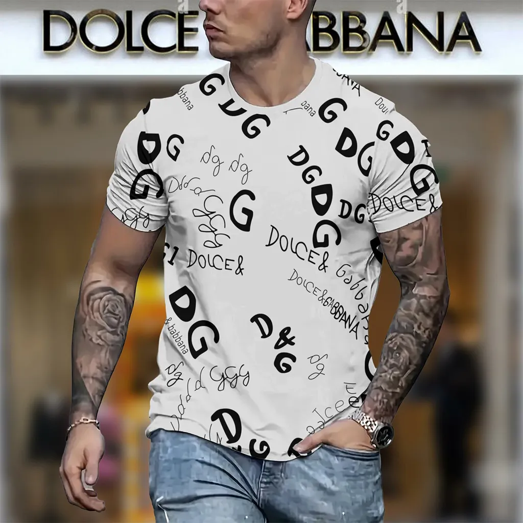 Dolce & Gabbana D&G Signature Pattern Luxury Brand Premium Unisex T-Shirt Fashion Style Outfit For Men Women