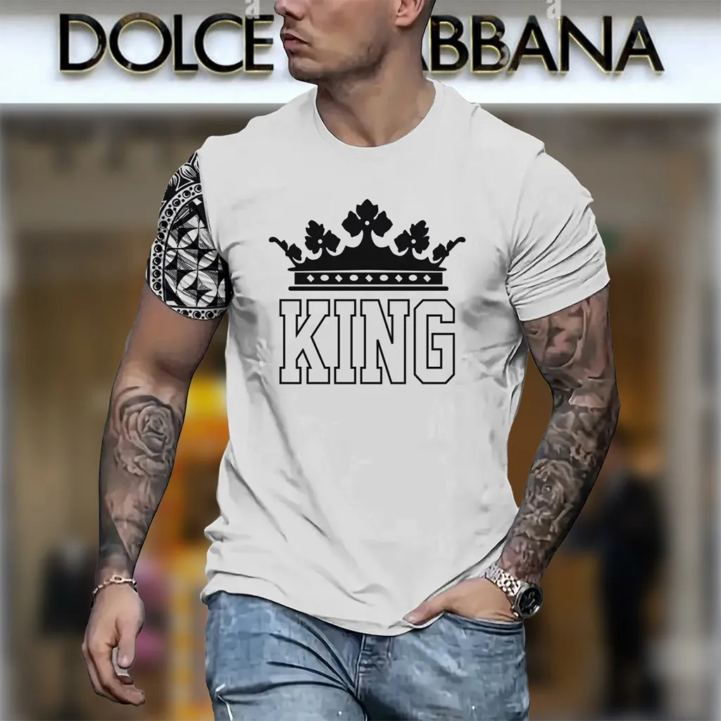 Dolce & Gabbana D&G King Luxury Brand Premium Unisex T-Shirt Fashion Style Outfit For Men Women