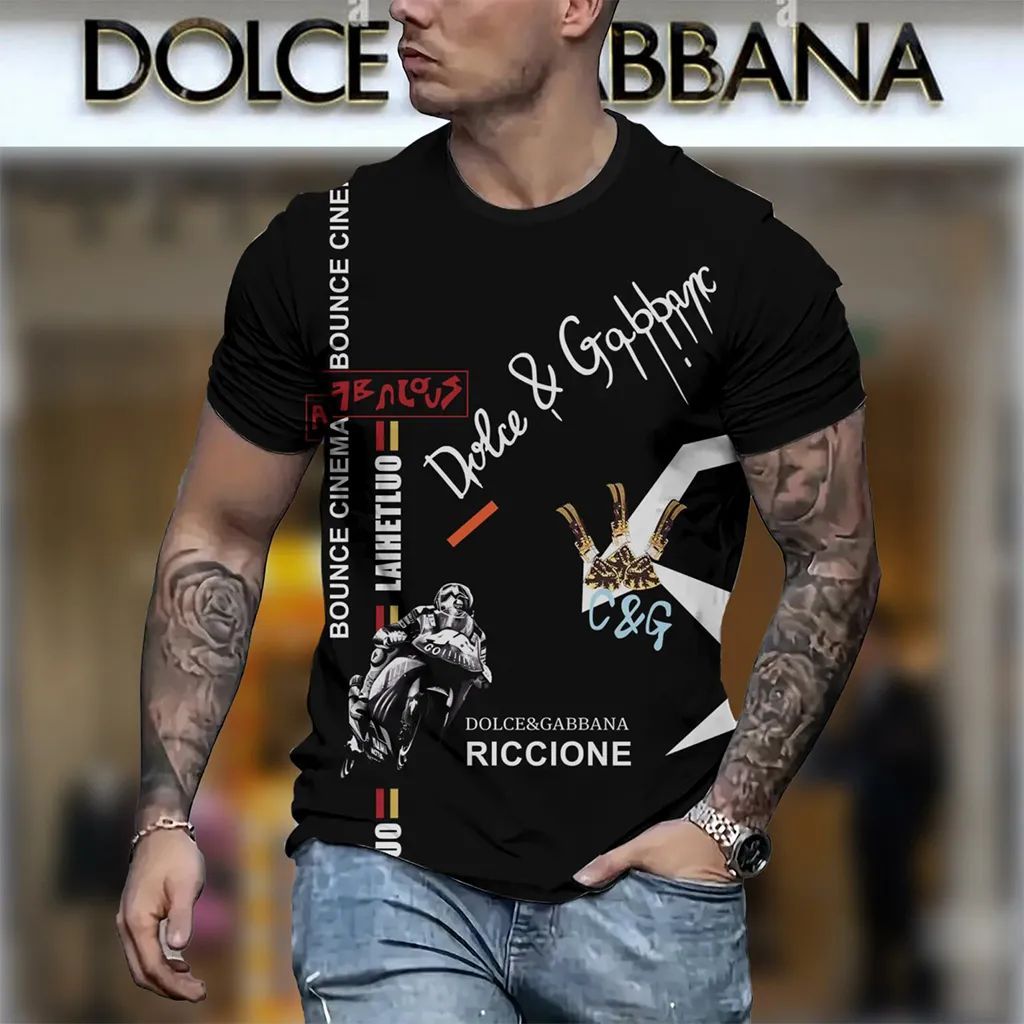 Dolce & Gabbana Pattern Black Luxury Brand Premium Unisex T-Shirt Fashion Style Outfit For Men Women