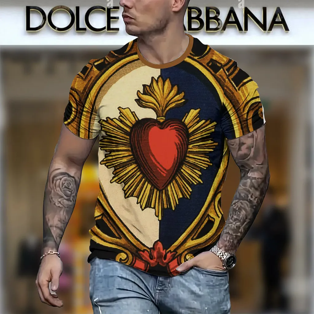 Dolce & Gabbana Heart Luxury Brand Premium Unisex T-Shirt Fashion Style Outfit For Men Women